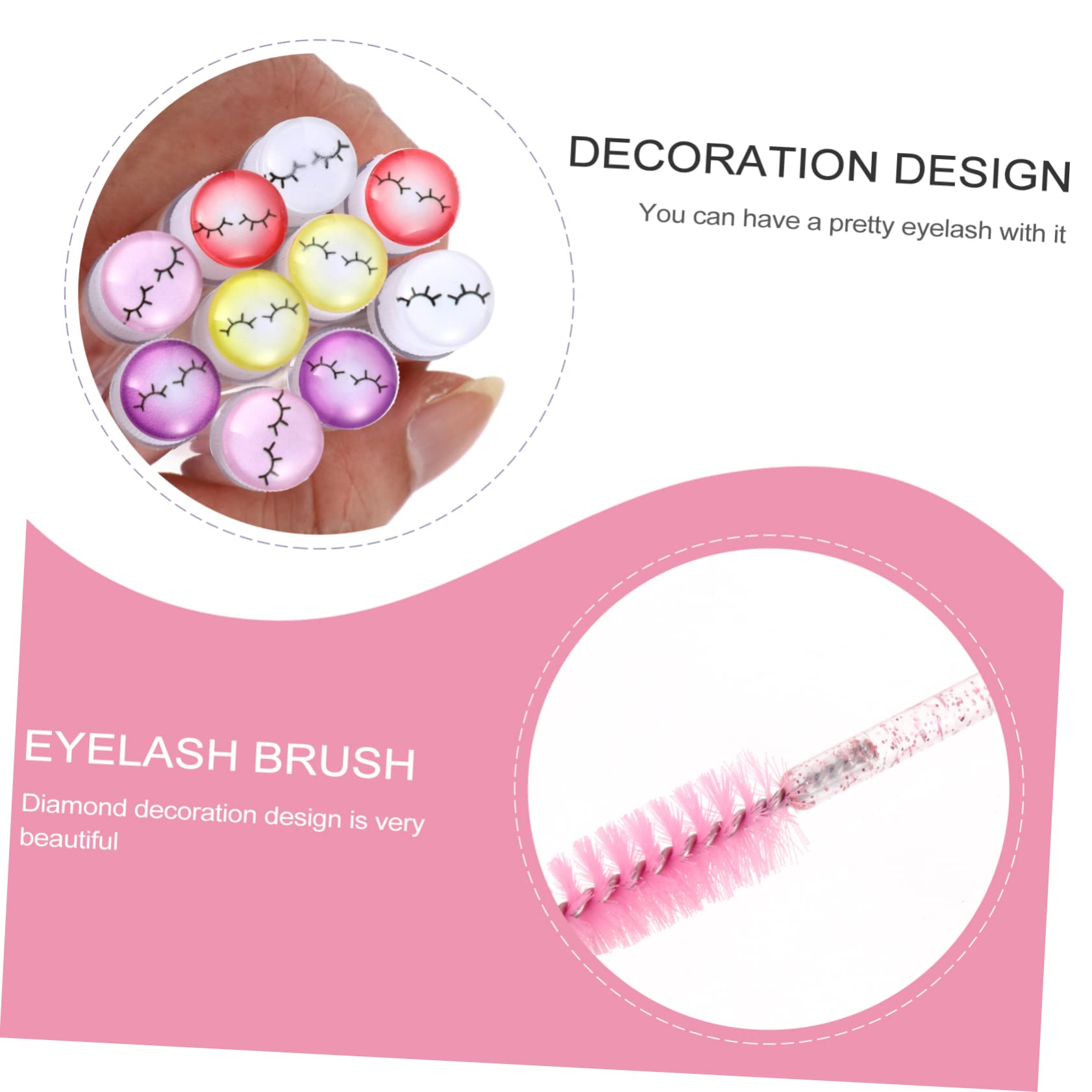 Beatifufu Portable Mascara Brush Set 10pcs Plastic Tubes Mini Brushes for Eyelash Dyeing Travel Size Random Color