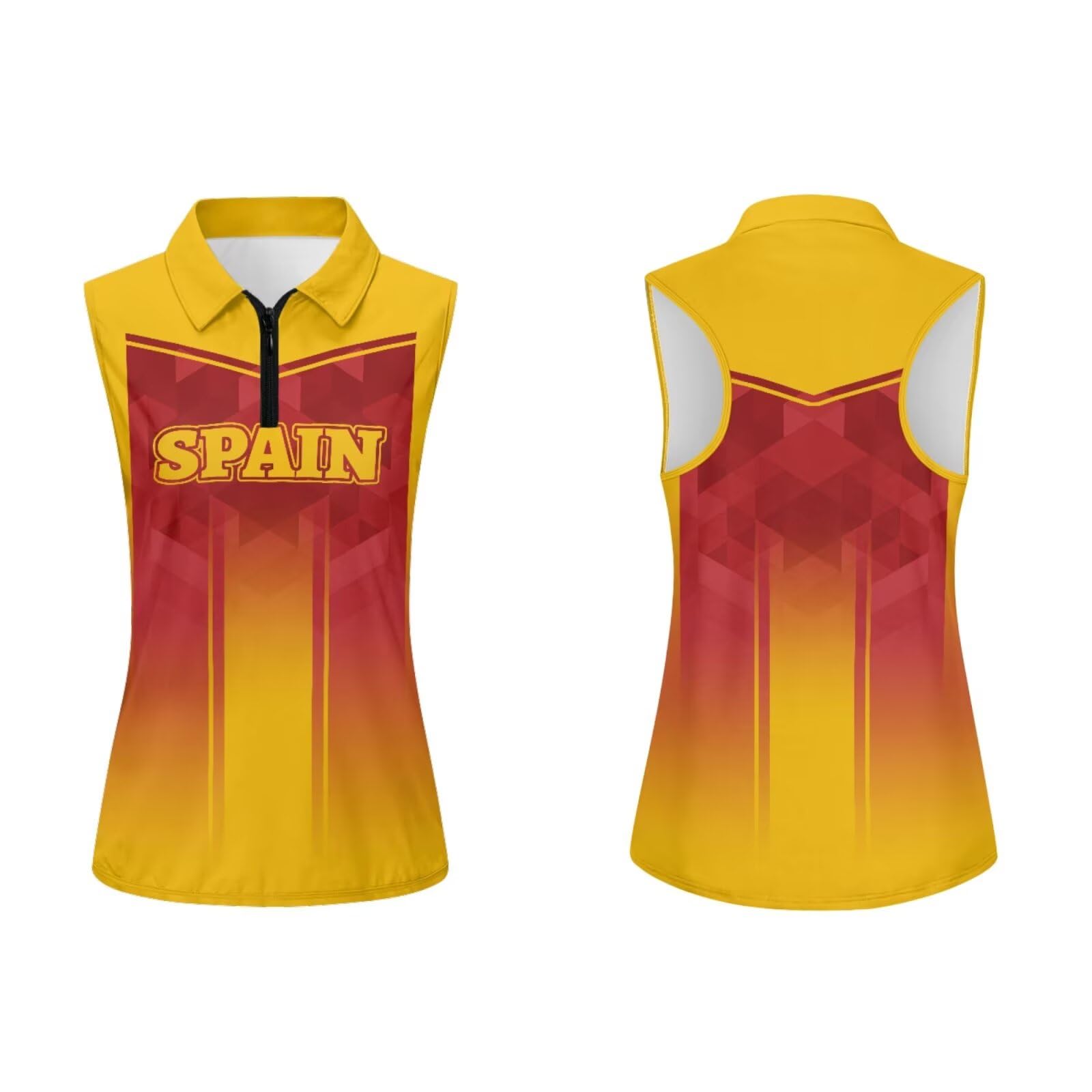 Jrysaedy Women’s Sleeveless Golf Shirt and Sun Visor Set World Cup Shirt Collared Athletic Tank Top