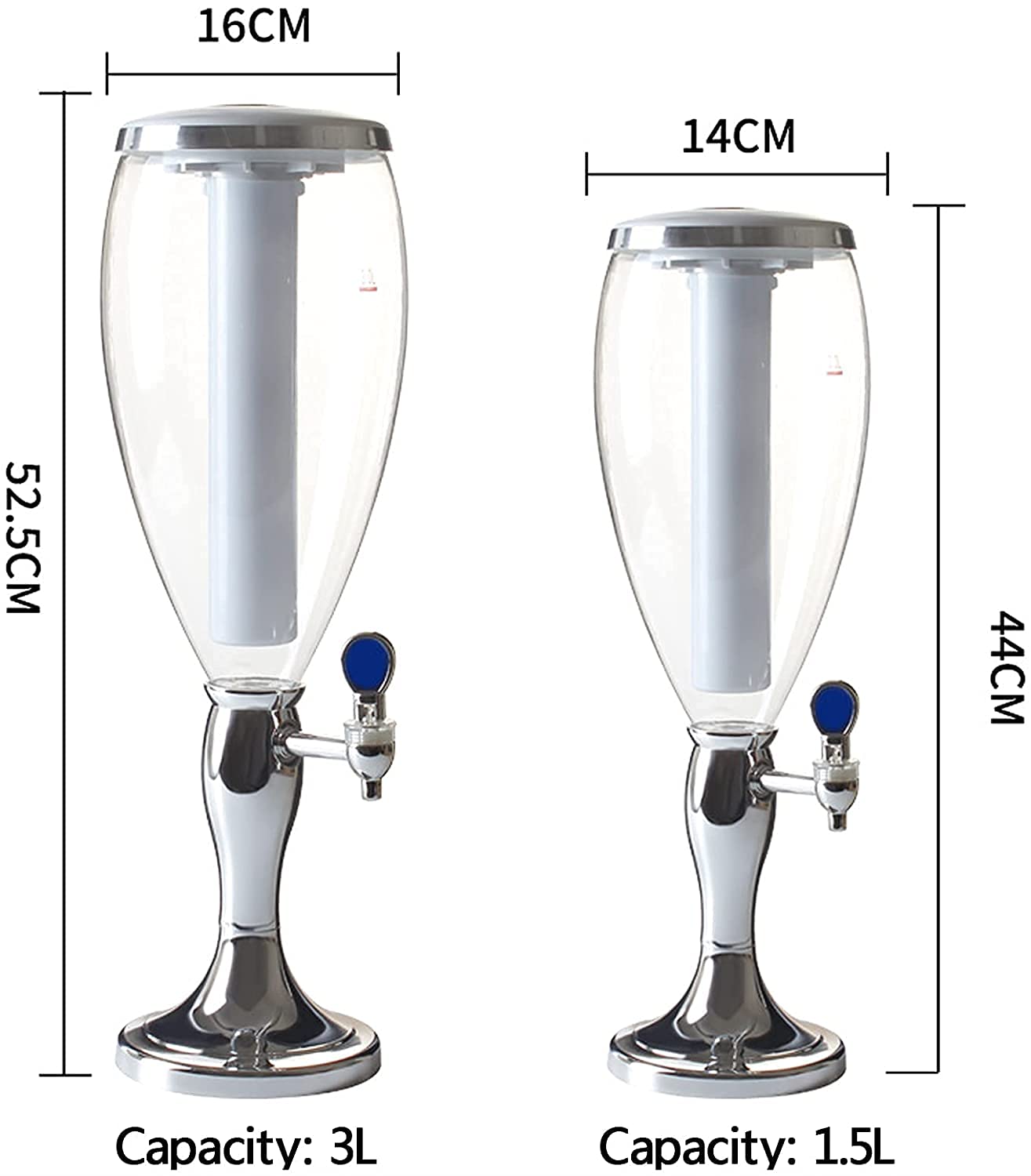 MU Bierturm, Bierfass-Spender, Getränkespender, Bierturm, Getränkespender, Heimbar-Zubehör, einfach zu reinigen, Glaswaren, 5 l