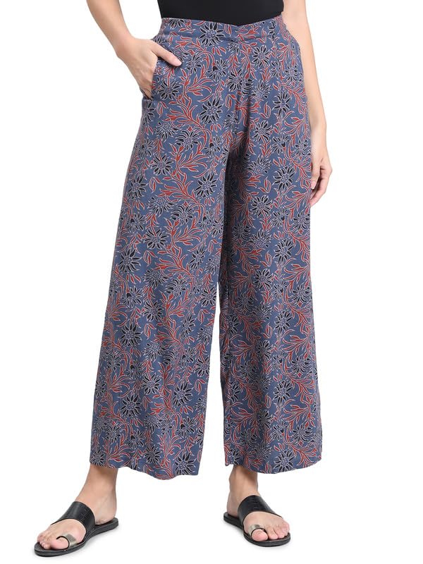 Image of GO COLORS Soft Viscose Printed Palazzo Full Length for Women| Breathable, Mid Rise