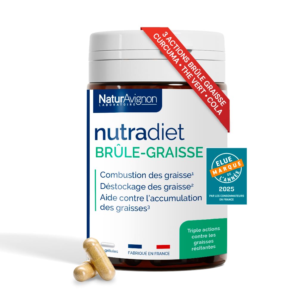 NaturAvignon Nutradiet Bruleur de graisse puissant | curcuma thé vert noix de cola | perte de poids rapide et efficace | coupe faim Minceur Perte de Poids rapidement | 60 gélules minceur