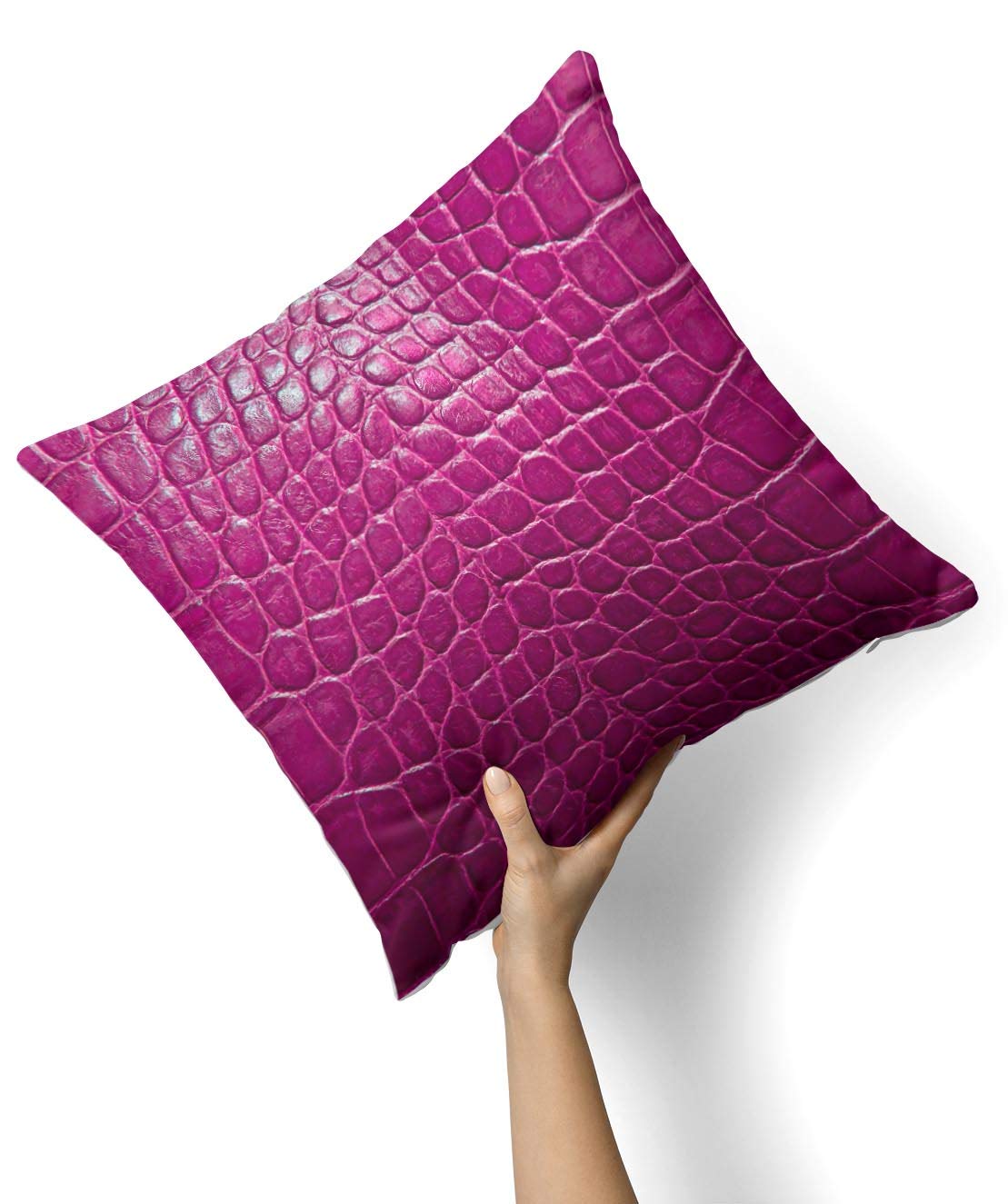 iiRov Bright Magenta Aligator Skin - Custom Decorative Home Decor Indoor or Outdoor Throw Pillow Cover for Sofa, Bed or Couch Cushion (Pillow CASE Cover ONLY)