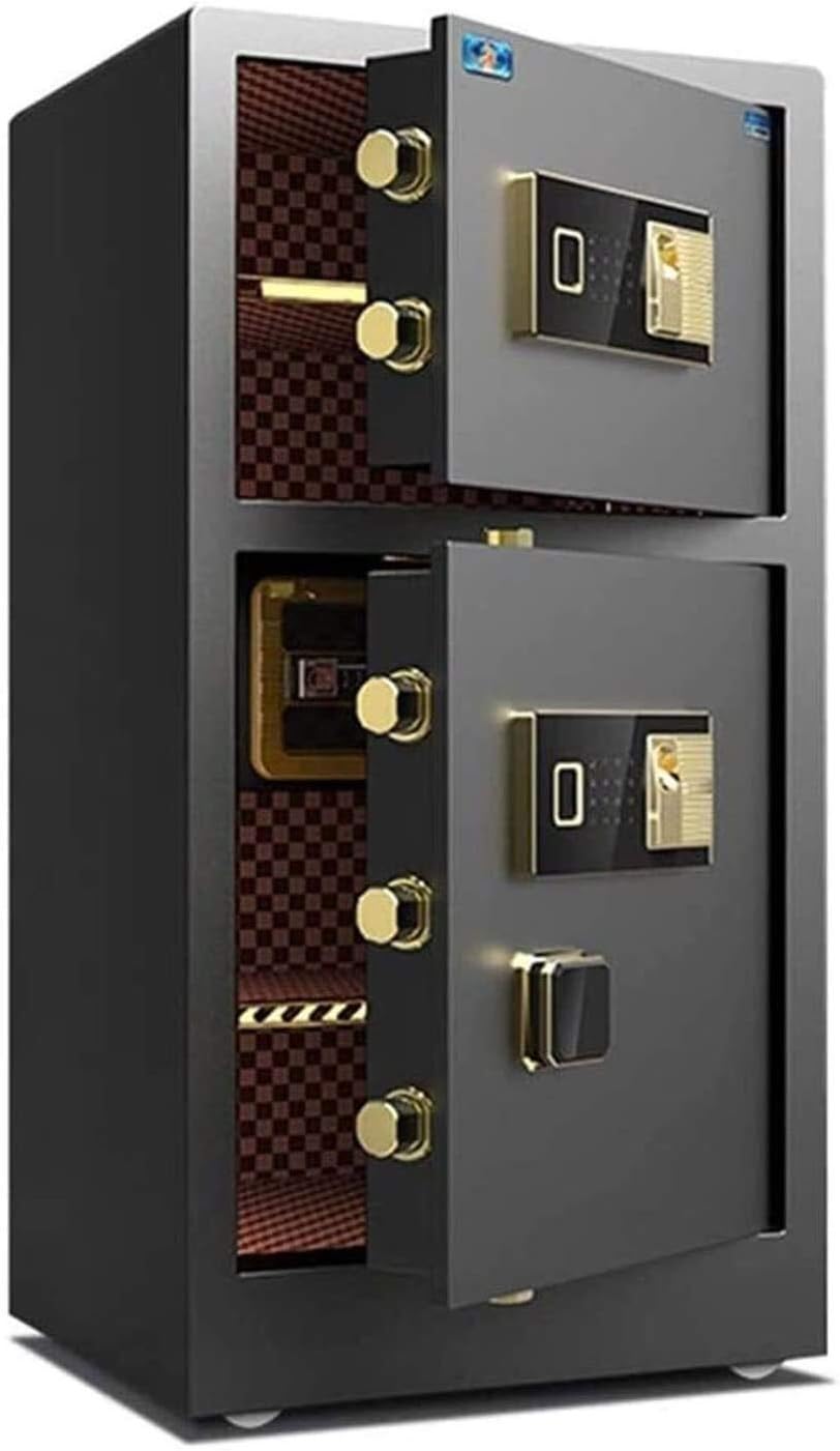 Fireproof Waterproof Safe Safes and Lock Boxes, Money Box Hotel Safes Security Lock Boxes Fingerprint Security Cabinets Solid Steel Safengbox/Gold/44 * 41 * 80Cm,Black-44 * 41 * 80Cm
