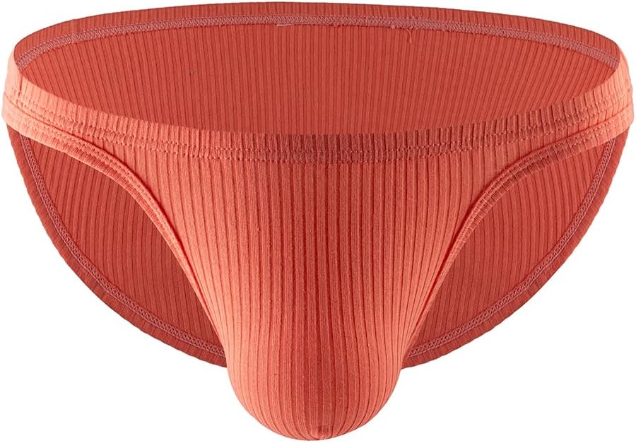 Men's Ribbed Briefs Underwear with Pouch Soft Breathable Sleep Lounge Lingerie for Men