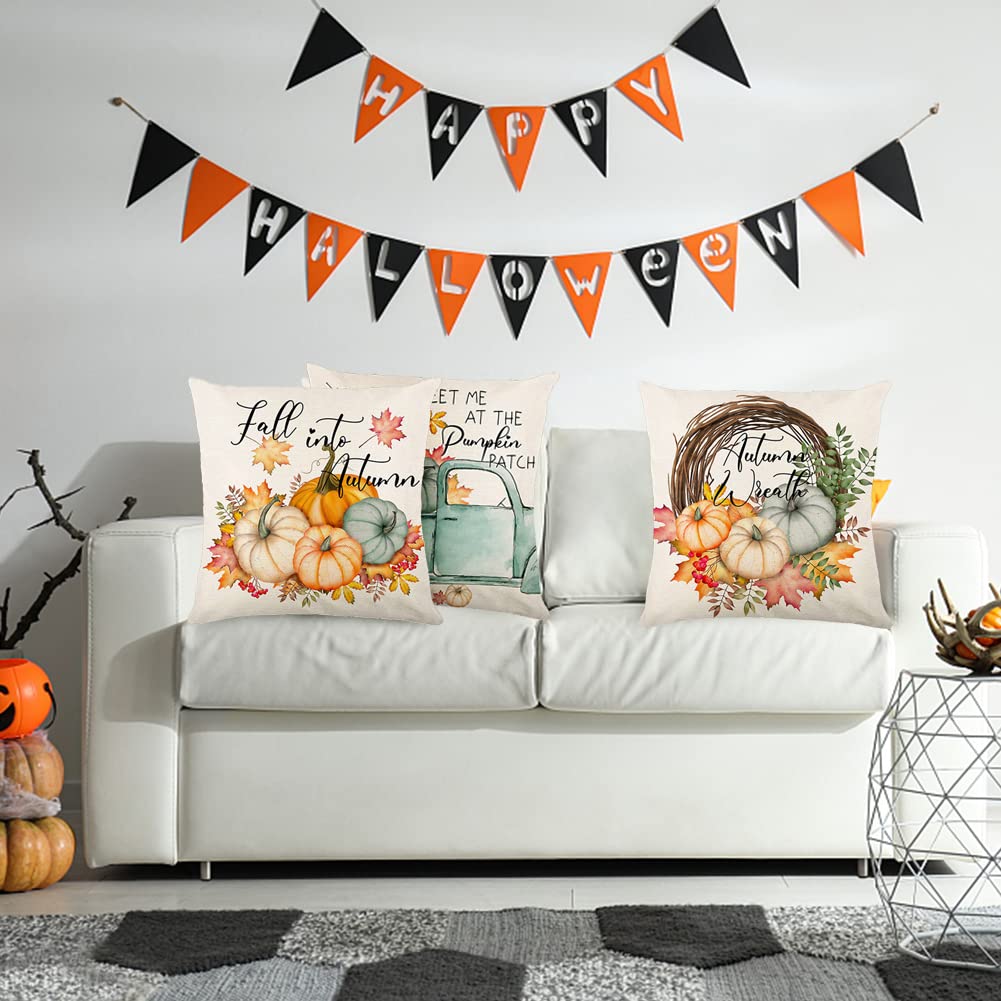 4x Herbst Kissenbezüge 45x45cm Rugby Design - Samtige Sofakissen Für Wohnzimmer