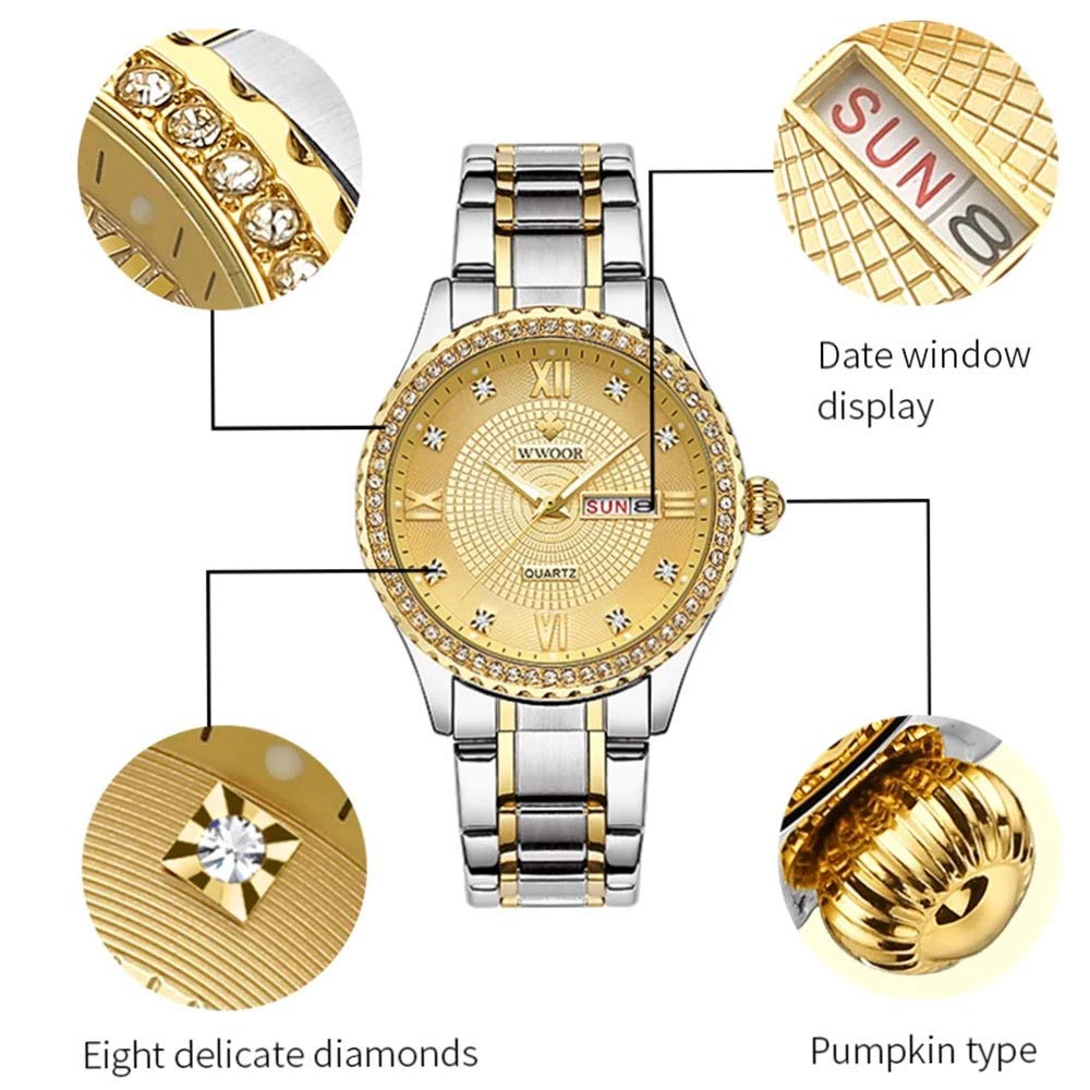 MASTOP Romantische Geschenke Set mit 2 einzigartigen Armbanduhren für Sie und Ihn, für Paare, Liebhaber, Edelstahl, Quarz, Analoguhr