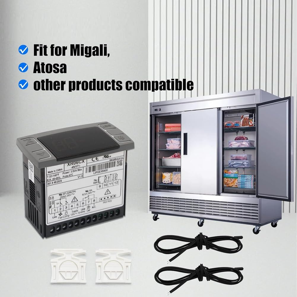 Fit für XR06CX-4N1F1 Temperaturcontroller 120 V/50-60Hz Programmierbares Digitales Thermostat für Kommerzielle Gefrierschrank