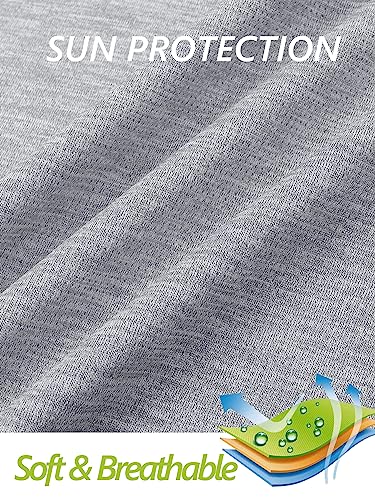 MAGCOMSEN Quick Dry Shirts Women Hiking Tops Women Workout Shirts Uv Protrction Shirts Summer Casual Tops Light Grey XL