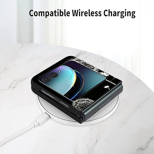 Vista 113 de Funda para Motorola Moto Razr Plus 2023 con protección de pantalla, cubierta trasera de policarbonato duro delgada y ultrafina con patrón de estante