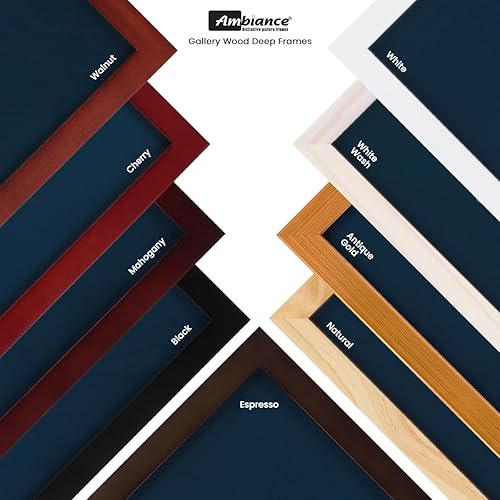 Miniatura 5 de Ambiance Gallery Marco de fotos de madera de 1.5 pulgadas de profundidad, marcos de calidad profesional para lienzo elástico, artistas,