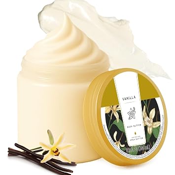 Vanilla Body Butter, Shea Body Butter for Women Dry Skin, Natural Vanilla Lotion for Body Care Smell Good-10.1 floz300ml