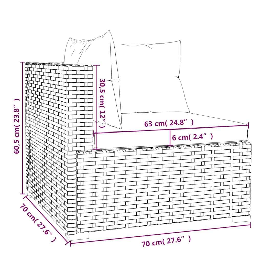 vidaXL 4-TLG. Garten-Lounge-Set mit Kissen Poly Rattan Schwarz
