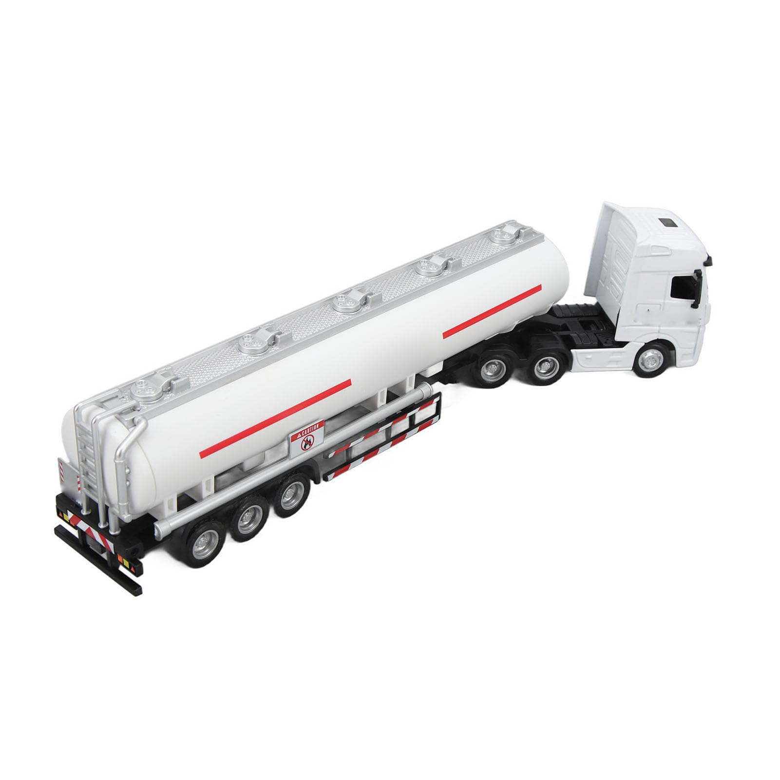 ZJchao 1:50 Alloy Oil Tanker Truck Toy Metal Model Car Diecast Vehicle with Detachable Body Rubber Tires for Kids Boys Girls Age 8+ (White) - Image 3
