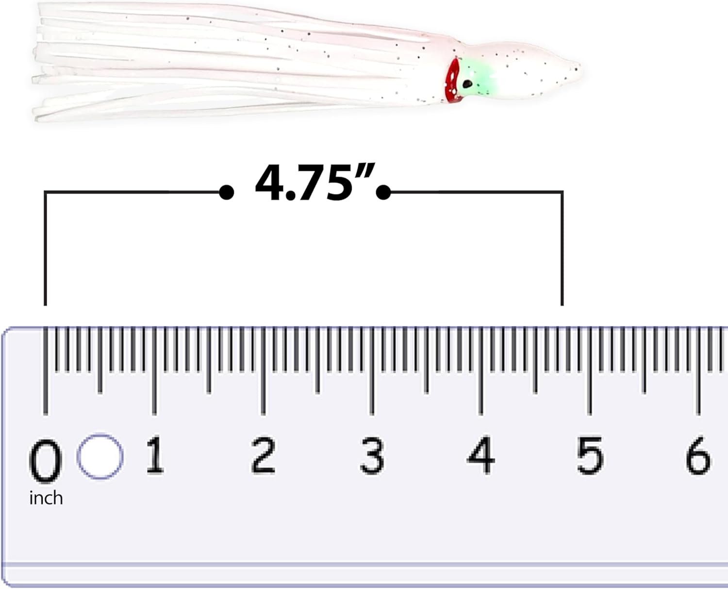 4.75" Hoochie Squid Skirts, 40 Pcs White Soft Plastic for Saltwater & Freshwater Trolling, Ideal for Tuna, Salmon, Mahi & Offshore Game Fishing