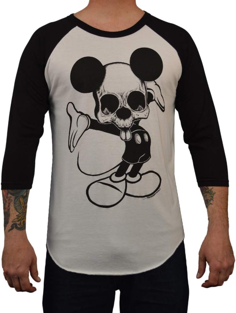 Men's Ta Da by Josh Stebbins Dead Baseball Raglan Black T-Shirt