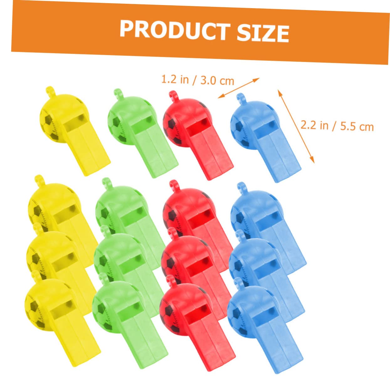 Gogogmee 200Pcs Colorful Soccer Whistles Multi Function Sports Whistles for Referees and Cheerleaders Durable All Weather Design for Training and Emergency Use