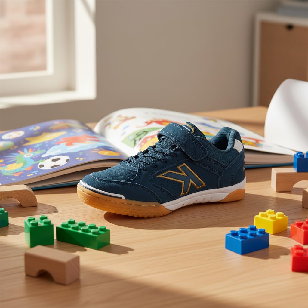 KELME Precision Elastic Zapatillas De Fútbol Sala Niño Azul Marino Blanco