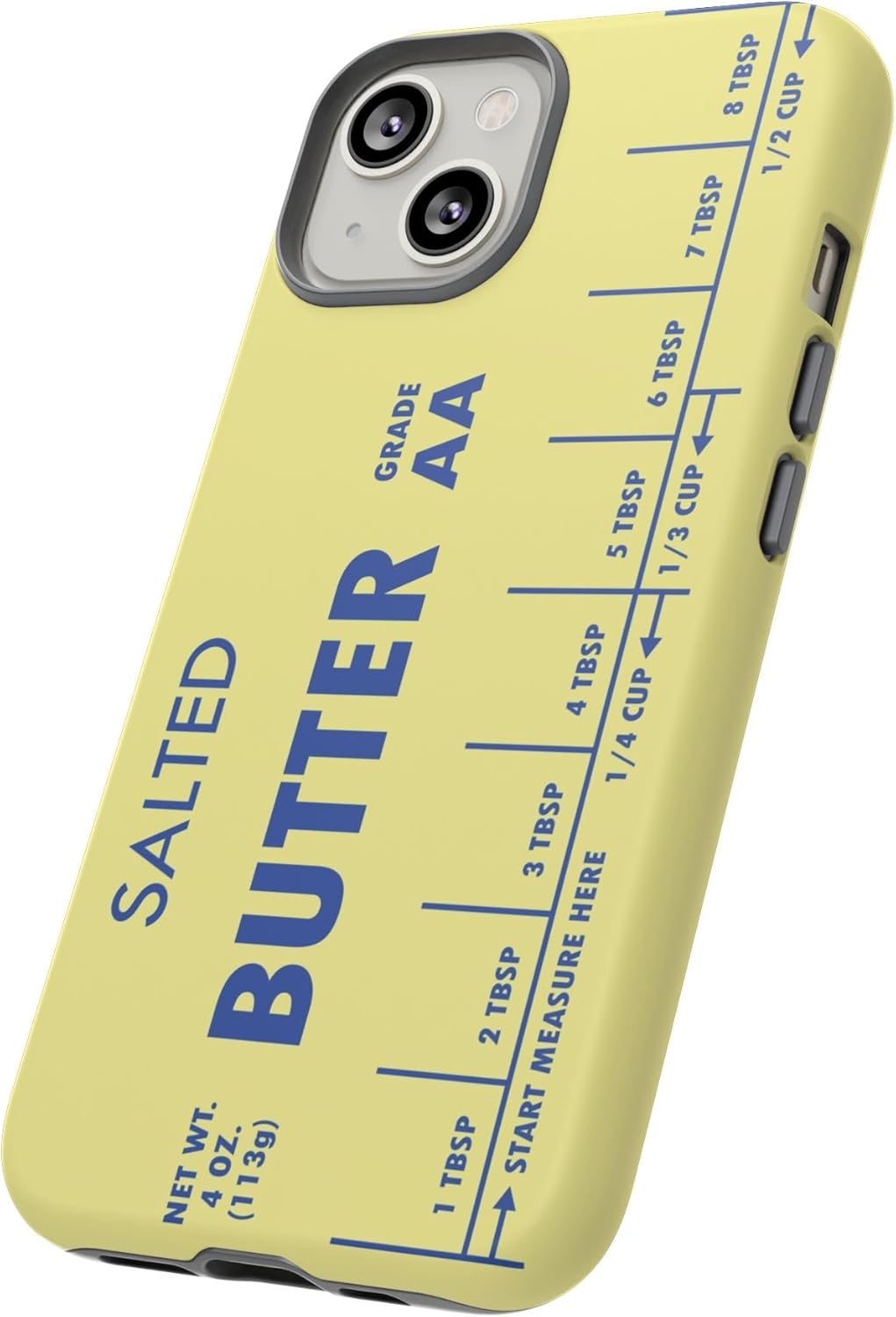 DelightfulCasesCo Compatible with iPhone 16/15/14/13 + Most Other Models, Butter Phone Case, Salted Butter Tough Phone Cover, Protective Case, Funny Phone case, Cute Design Matte