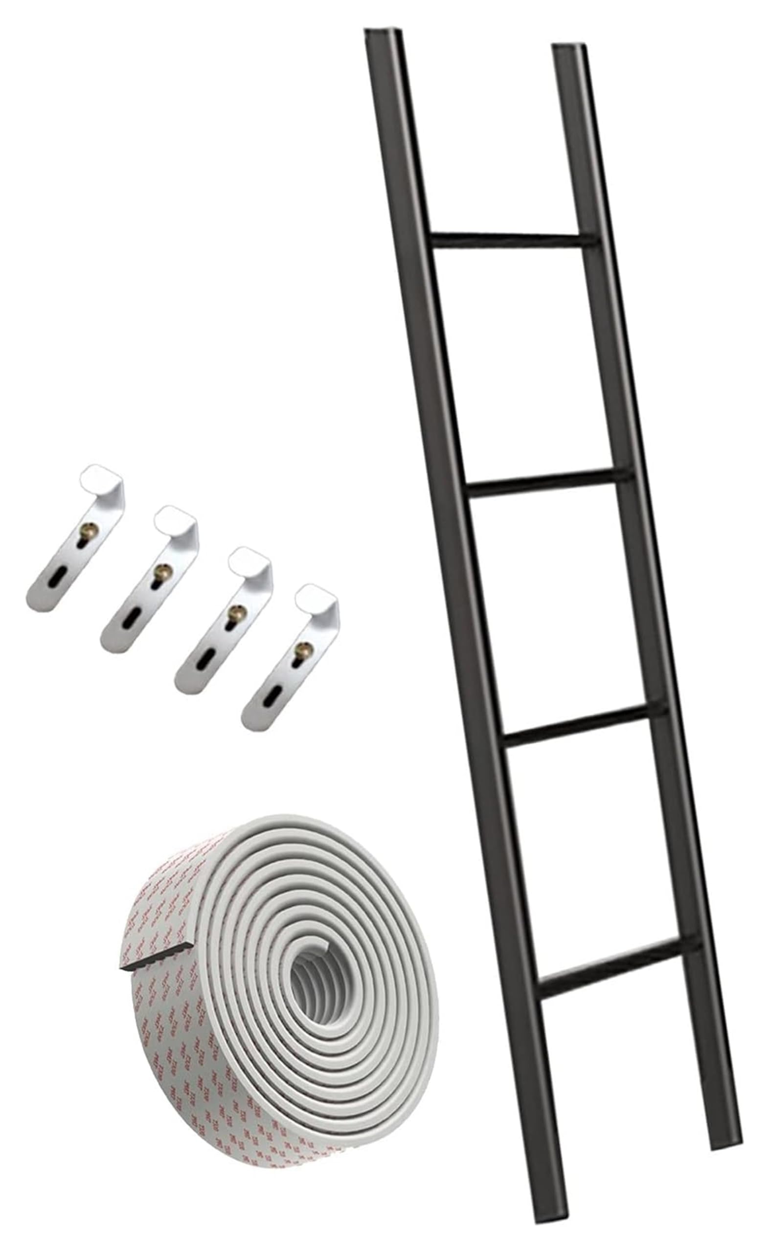 Escalera elevada de metal negro para subir a la litera sin esfuerzo ni peligro