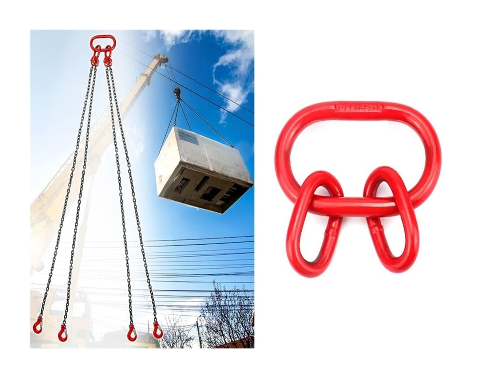 ZoRHac Chain Sling Ring, Oblong Master Link Hoist Ring for Lifting Rigging,(6.4 T)