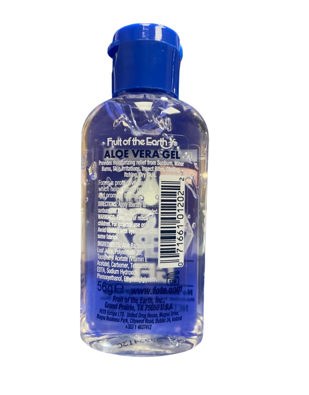 Fruit Of The Earth Aloe Gel 2 Oz (Case of 36)