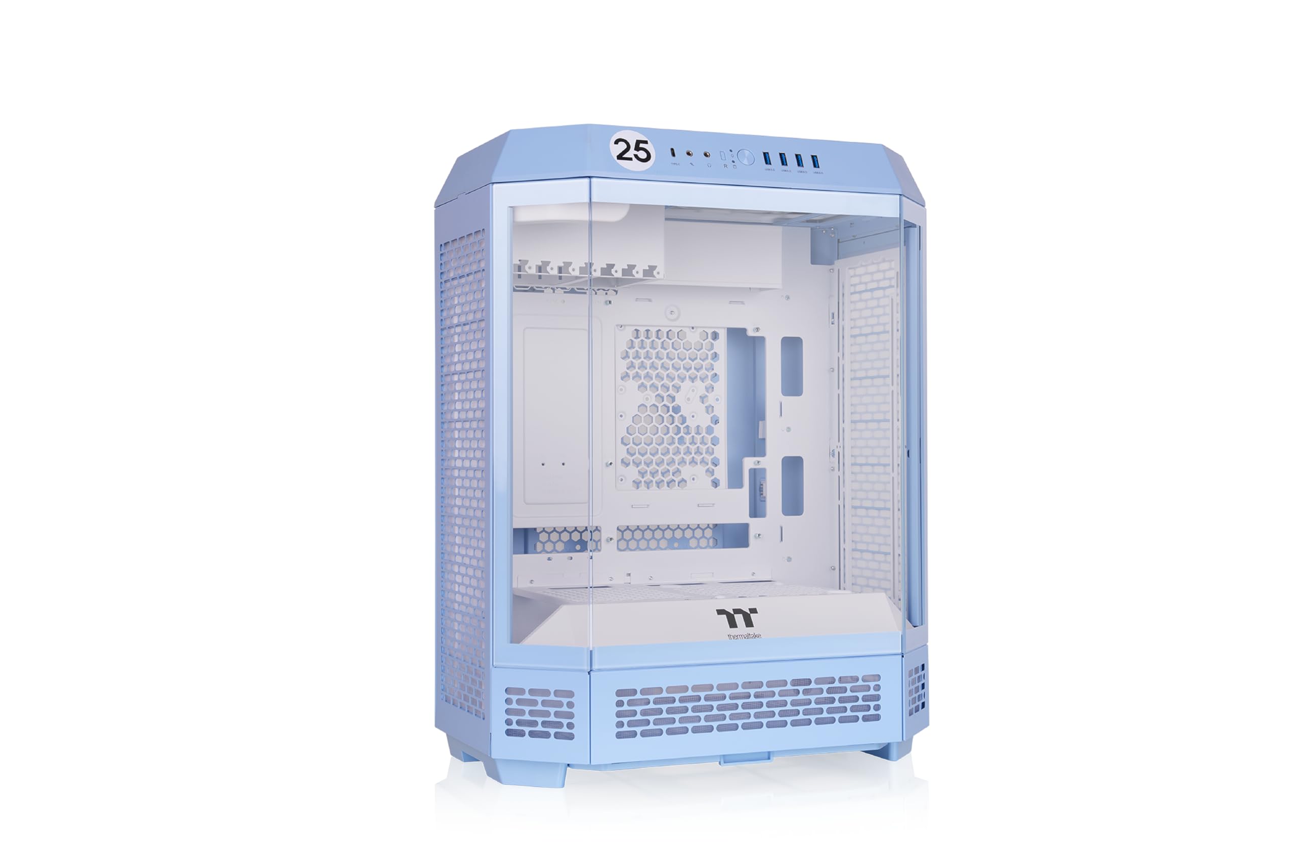 The Tower 600 Hydrangea Blue Mid-Tower ATX Case; 3 pannelli in vetro temperato; supporto scheda madre con connettore nascosto; slot PCI-e rotazionali; CA-1Z1-00MFWN-00; 3 anni di garanzia