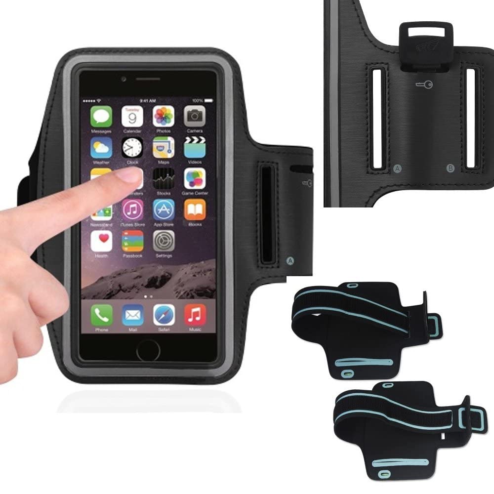 Reflective Black Armband Exercise Workout Case with Keyholder is Compatible with Cricket Outlast.