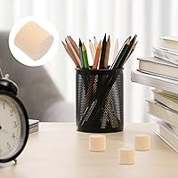 Vista 2 de Bloques cilíndricos de madera sin terminar para manualidades, bloques de manualidades naturales para proyectos de arte y manualidades, bloques lisos