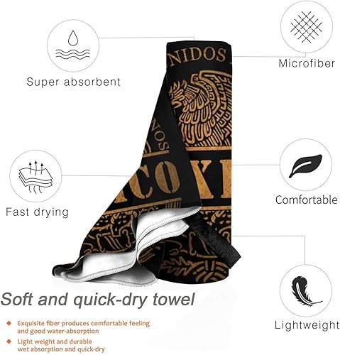 Miniatura 3 de Toallas de baño grandes con la bandera mexicana de México para mujeres y hombres, toallas de baño de secado rápido, toallas de playa súper