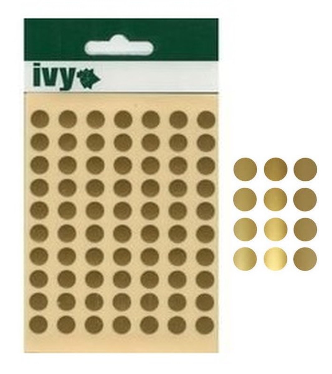 Ivy 8mm Gold Self Adhesive Round Dot Spot Sticky Labels Circle Stickers (490 Stickers)