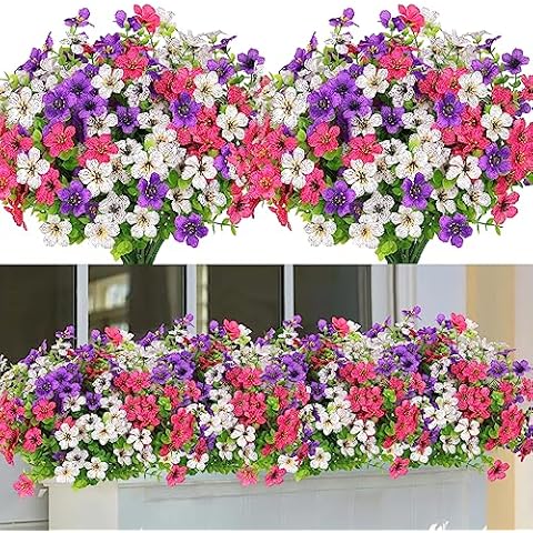 LOMOHOO 9 Bundles UV Resistant Fake Flowers Cover