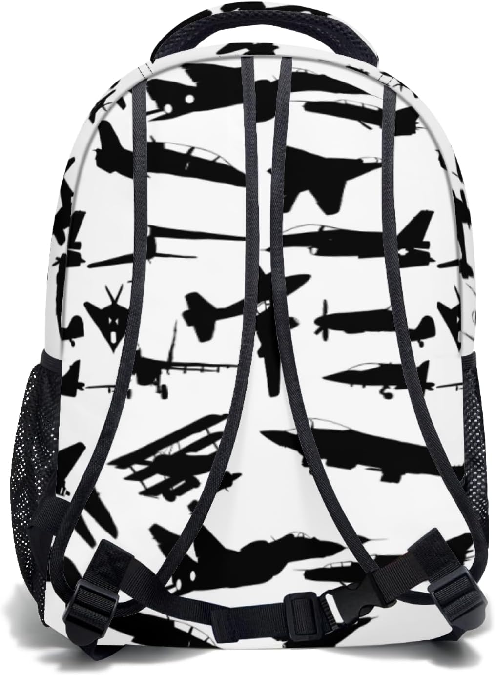Airplane Jet Fighters Backpack With Adjustable Padded Shoulder Straps 17 Inch Daypacks For College Travel