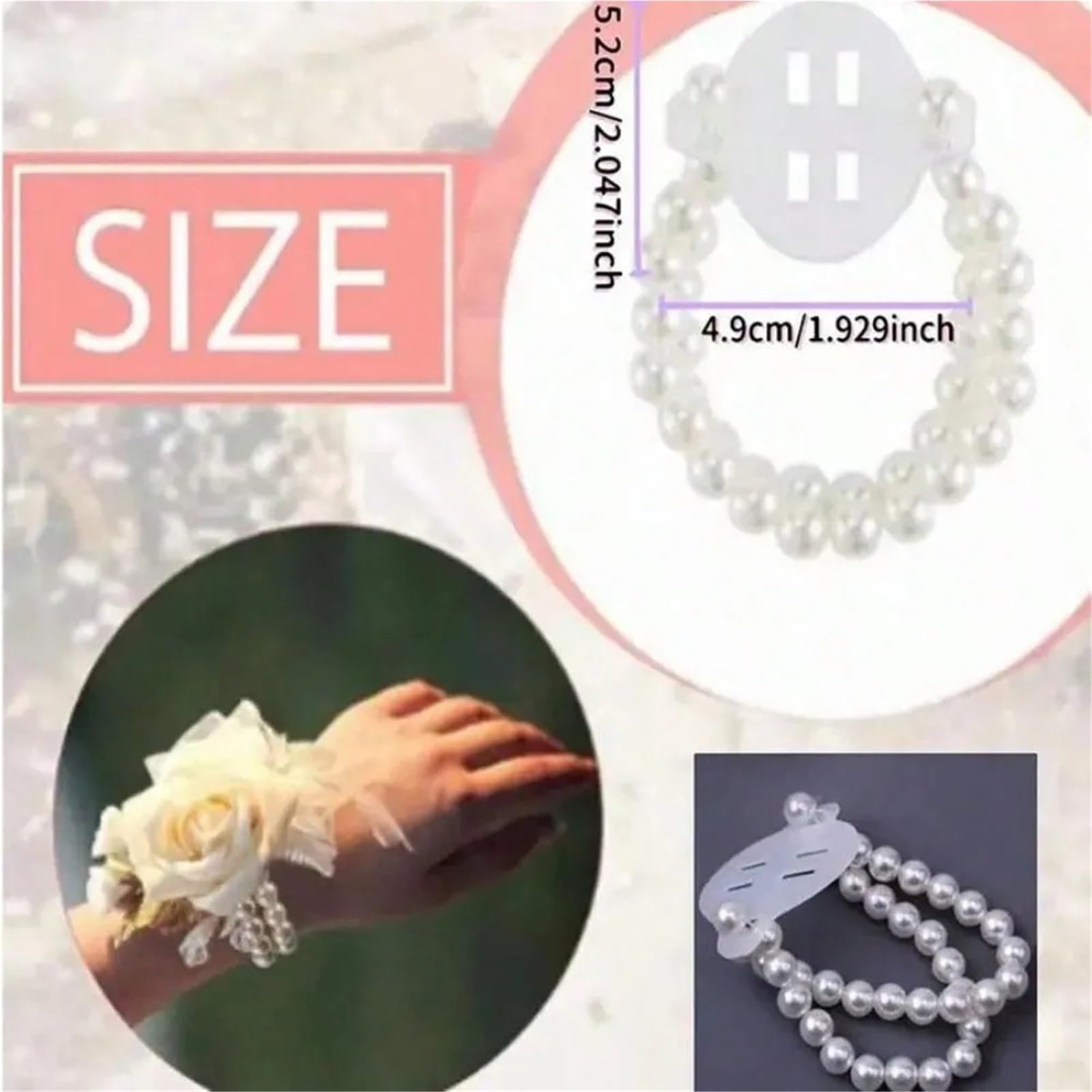 Handgelenk-Ansteck-Armbänder, 30/60/72/120/144 Stück, elastisches Perlenarmband für Hochzeit, Abschlussball und Strandparty
