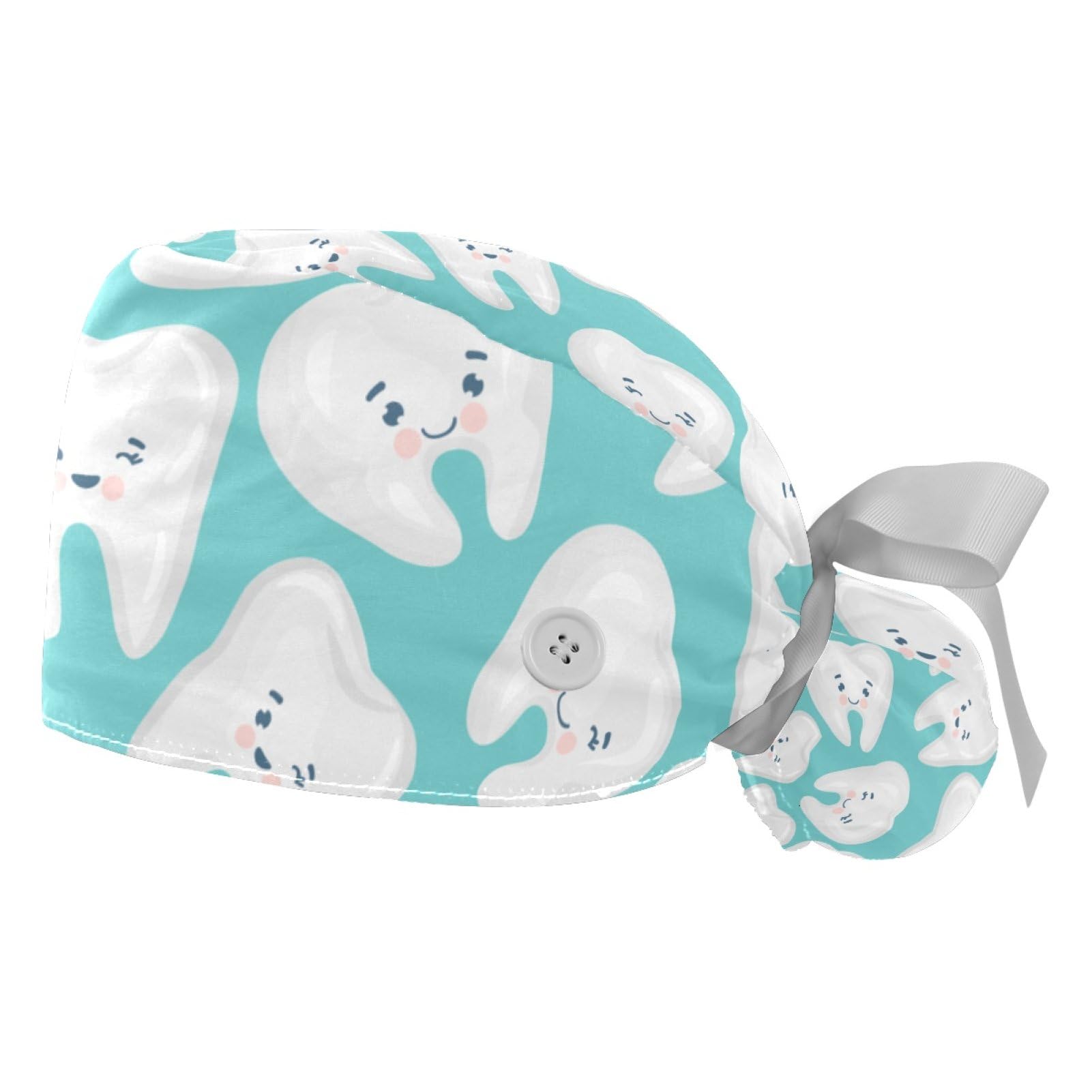 Niaocpwy Roses Seamless Adjustable Working Cap with Buttons Elastic Ribbon Tie Back Hat for Women