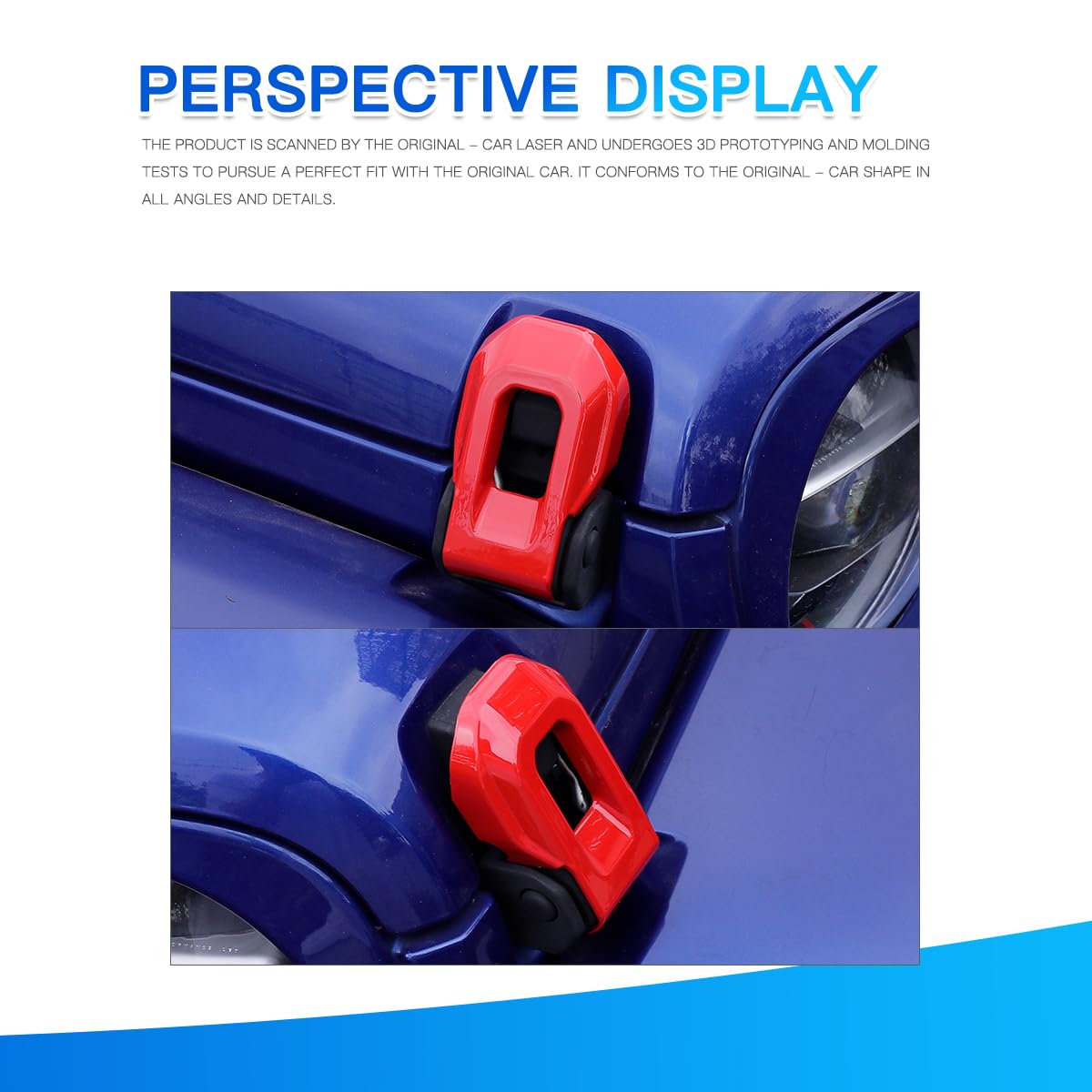 Barong for Jeep Wrangler JL JLU Unlimited Sport Sahara Freedom Rubicon 2018-2024 for Gladiator JT 2-Door and 4-Door2020-2024 Accessories Hood Latch Lock Catch Brackets Cover?Red?