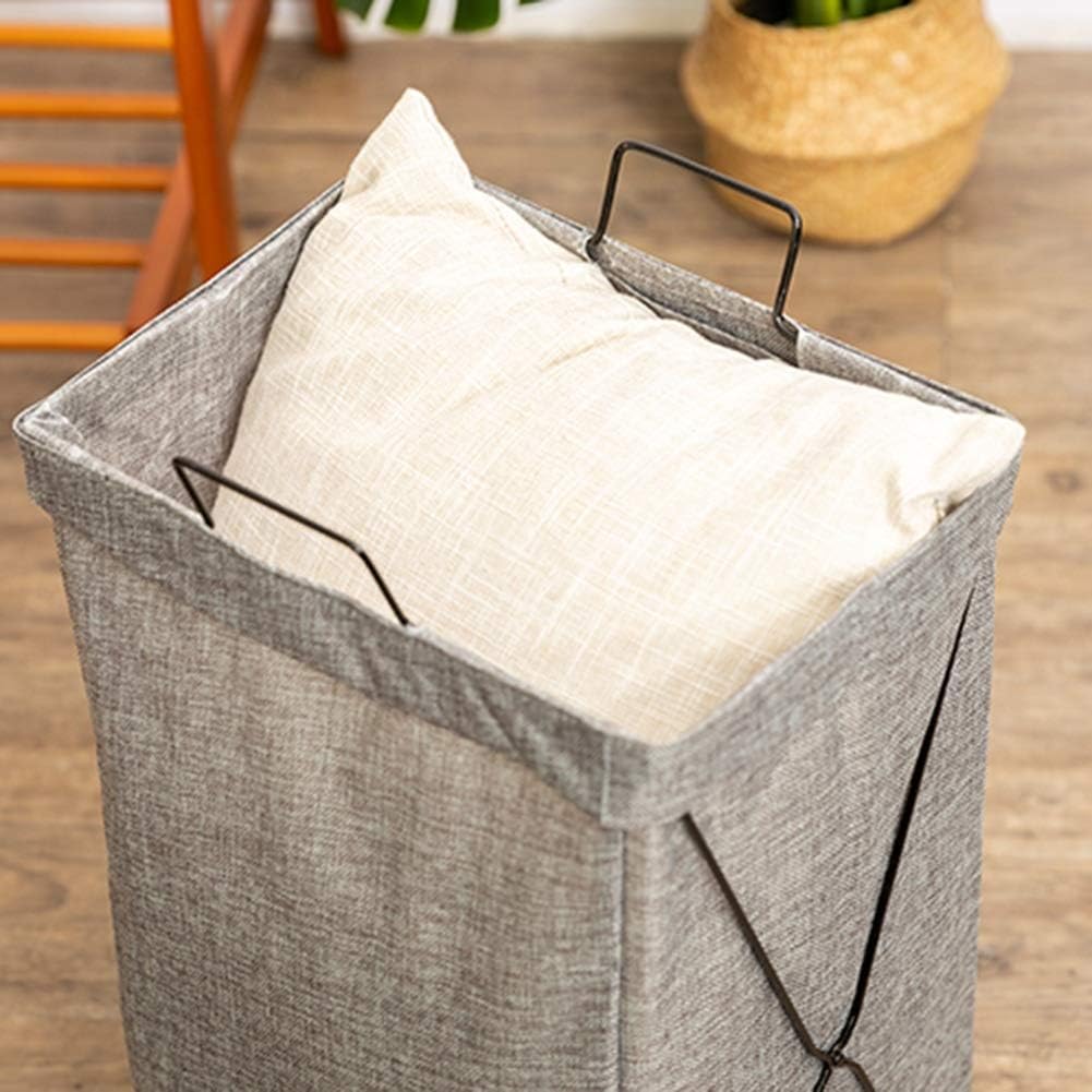 Dirty Laundry Hamper Sorter Basket Dirty Clothes Bag Storage Basket Dirty Clothes Bin Box Foldable Cloth Household Large Bathroom (Color : Black, Size : 38 28 55cm) (Gray 38 * 28 * 55cm)