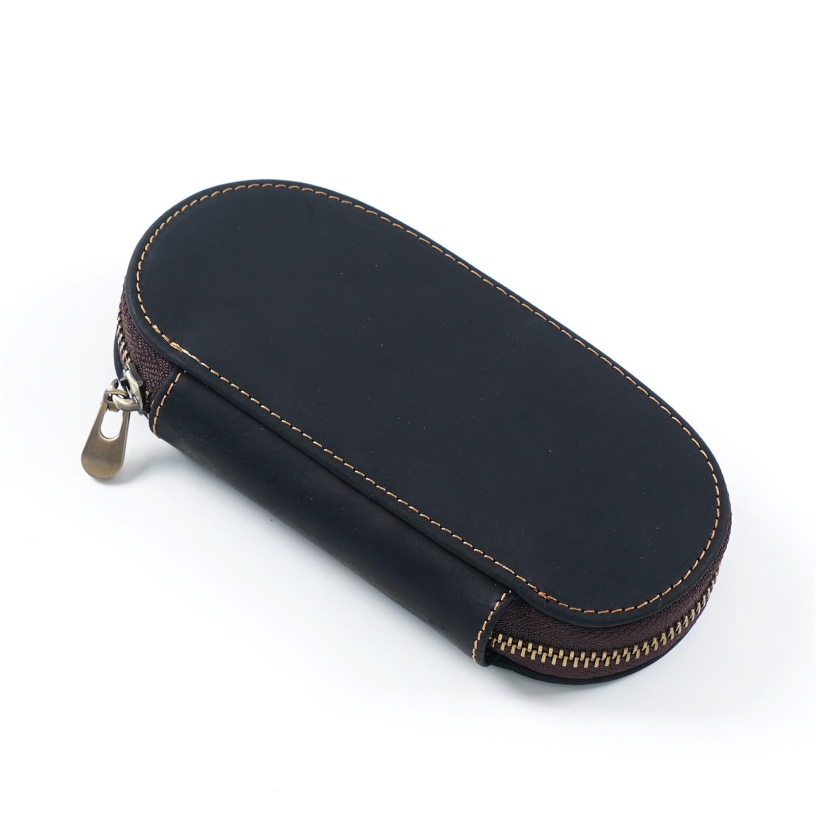 DUMRALBQE Wooden Jewelry Box Men's Vintage Leather Pen Pouch 3pcs Case for Storage and Organization(Noir)