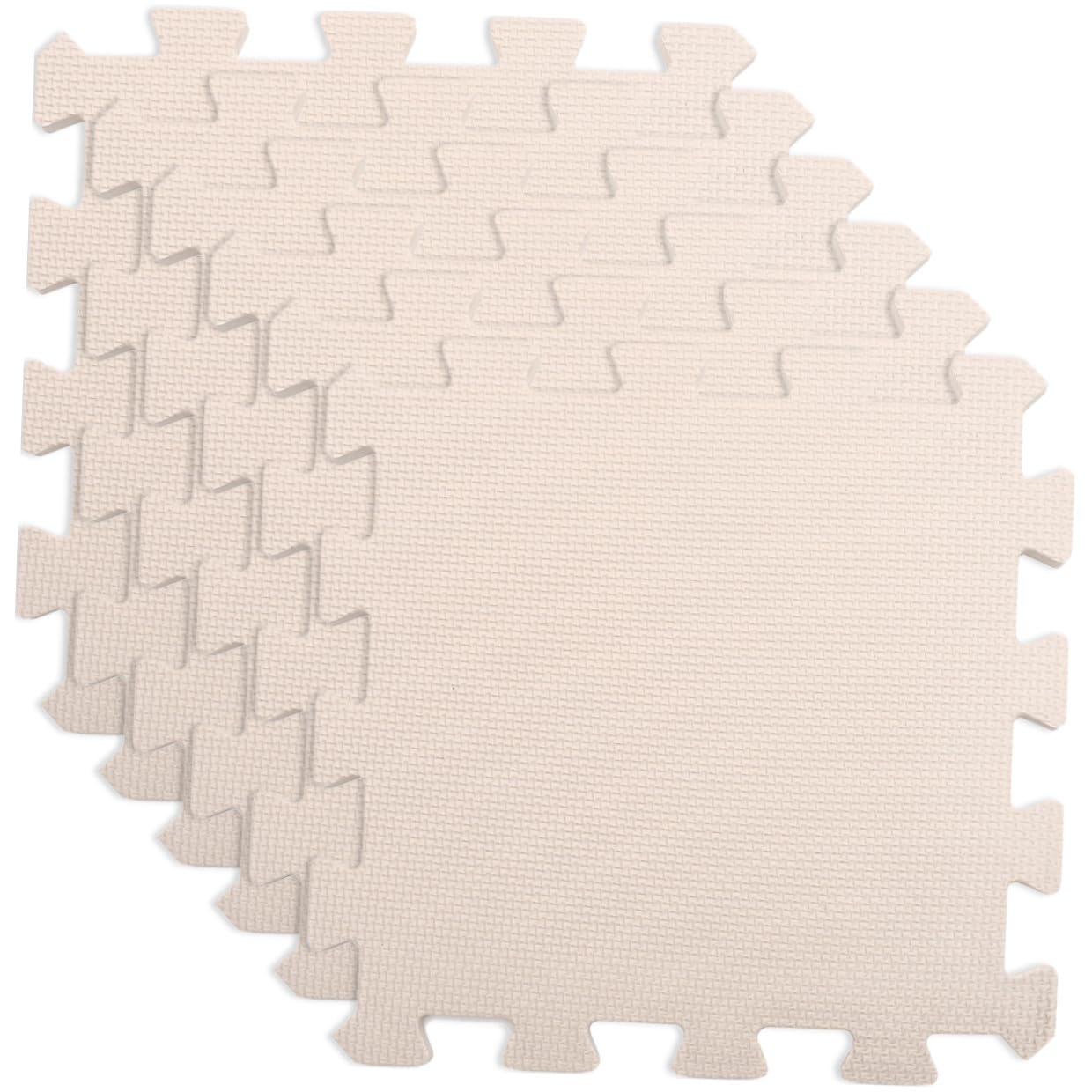 DECORNIJIA 6 Piezas Tapete de Espuma Desmontable para Bebés Beige Alfombra de Suave y Segura para Suelo y Área de Infantiles