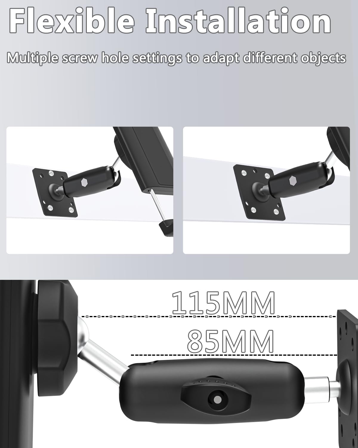 Support Tablette Voiture LYFPOOM - Bras Aluminium Réglable 360° Pour IPad, Samsung Tab, IPhone - Fixation Tableau De Bord Camion