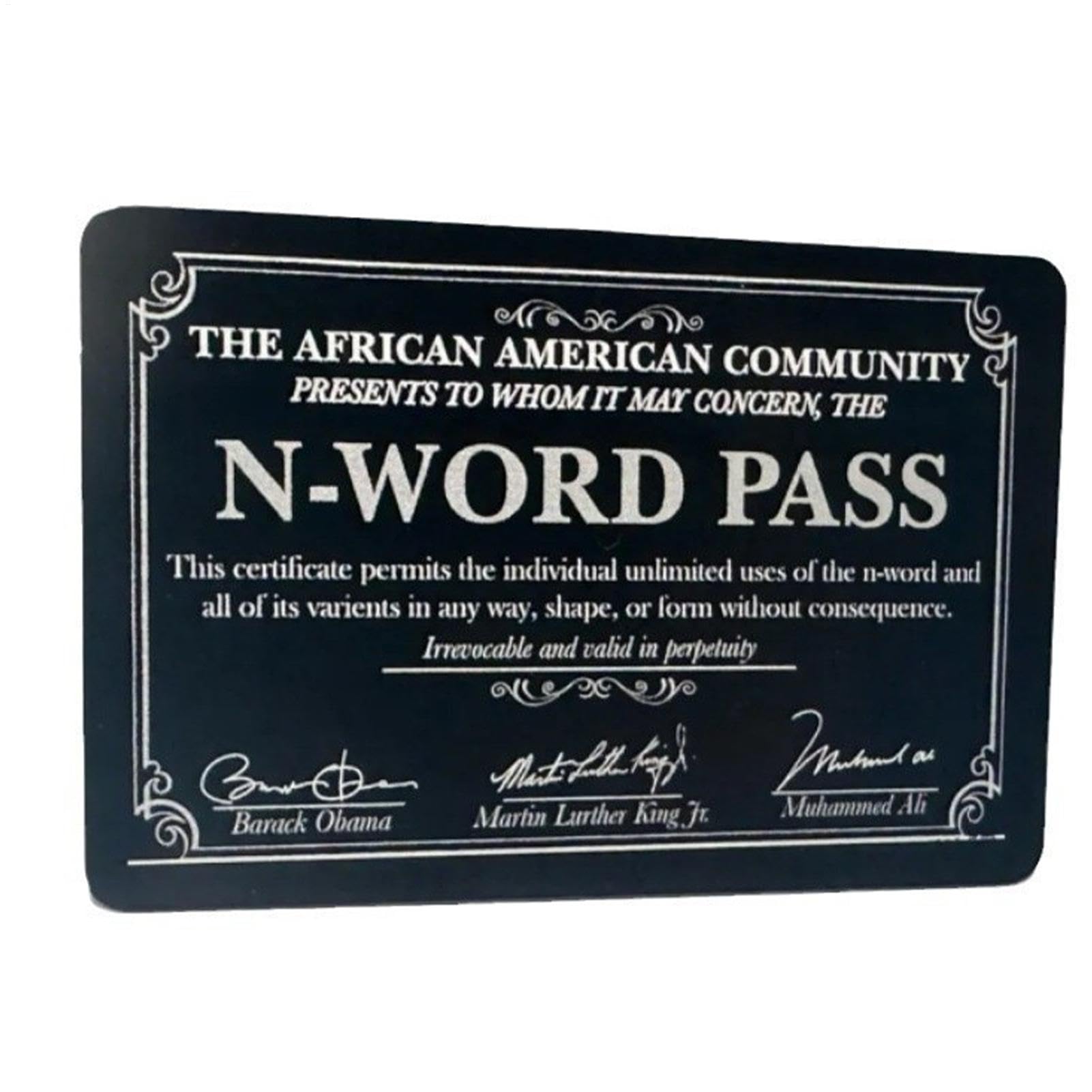 Creative N-Word Pass Certificate,Lustige Schreibtischschilder - Kreative N-Word-Pass-Zertifikat-Holzdekoration,Prank Crafts Neuheitsdekoration aus für die Präsentation von Tischregalen zu Hause