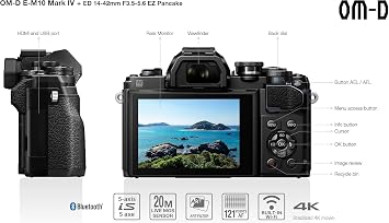 Olympus OM-D E-M10 Mark IV Micro Four-Thirds System Camera Kit 20 MP Sensor