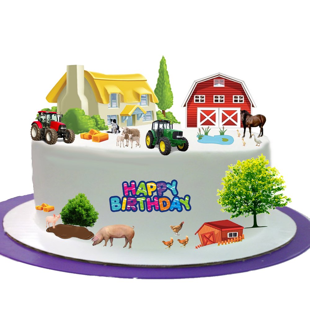 Buy Farmyard Farm Animal Happy Birthday Stand Up Scene Made from Edible