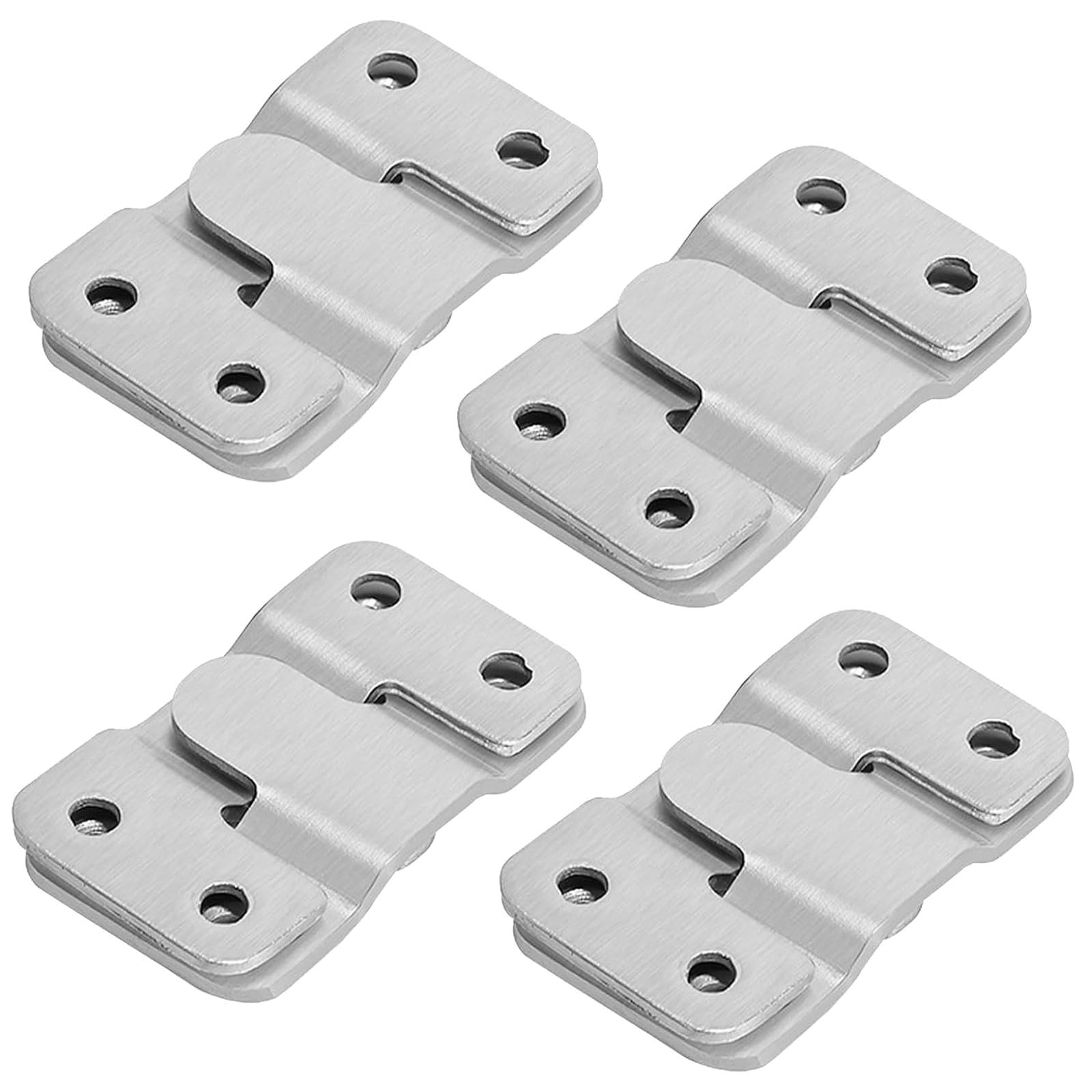 4 Pairs Headboard Wall Fixings Brackets, Flush Concealed Mount Bracket, Stainless Steel Heavy Duty Picture Hanging, Universal Furniture Connector Large Z Clip Brackets for Pictures Mirrors Frames