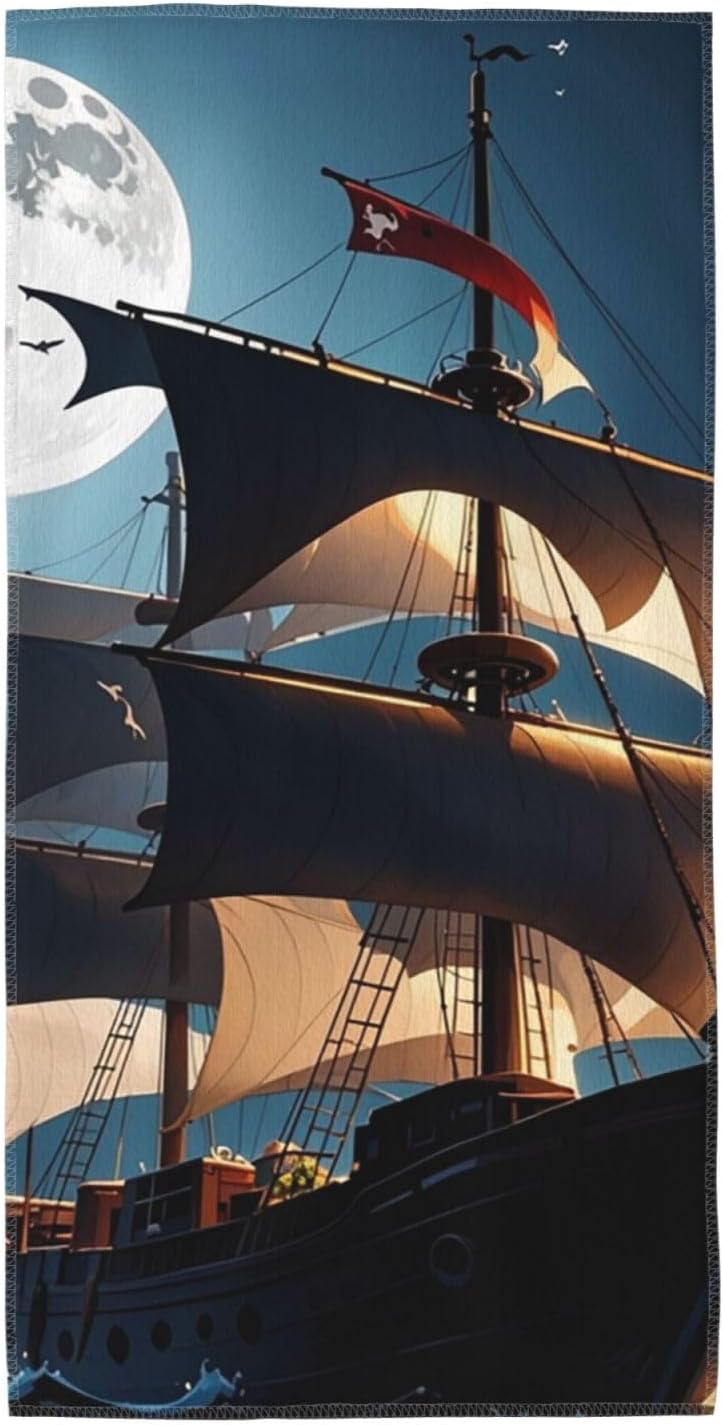 Pirate Sailboat Full Moon...