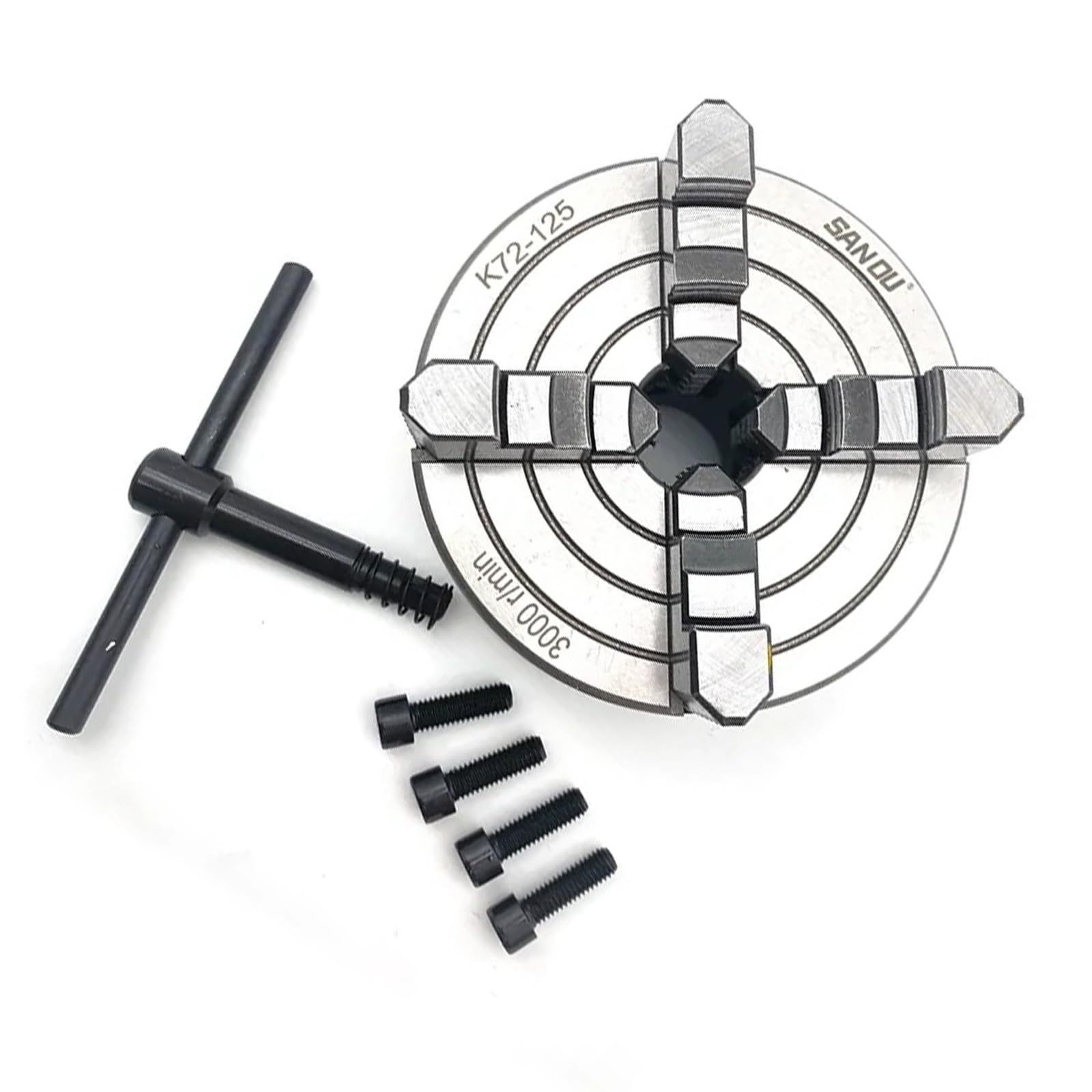 Fromceo Strong Good Strength Alloy Four Grip Separate Fixture K72 125Mm For Bench Lathe And Workshop Application Metal Lathe Toss