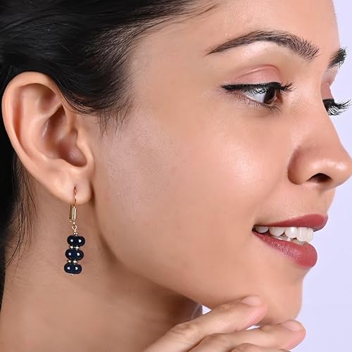 Miniatura 19 de Gempires - Aretes ligeros con cuentas hechas a mano, hipoalergénicos, chapados en oro, aretes colgantes para mujer
