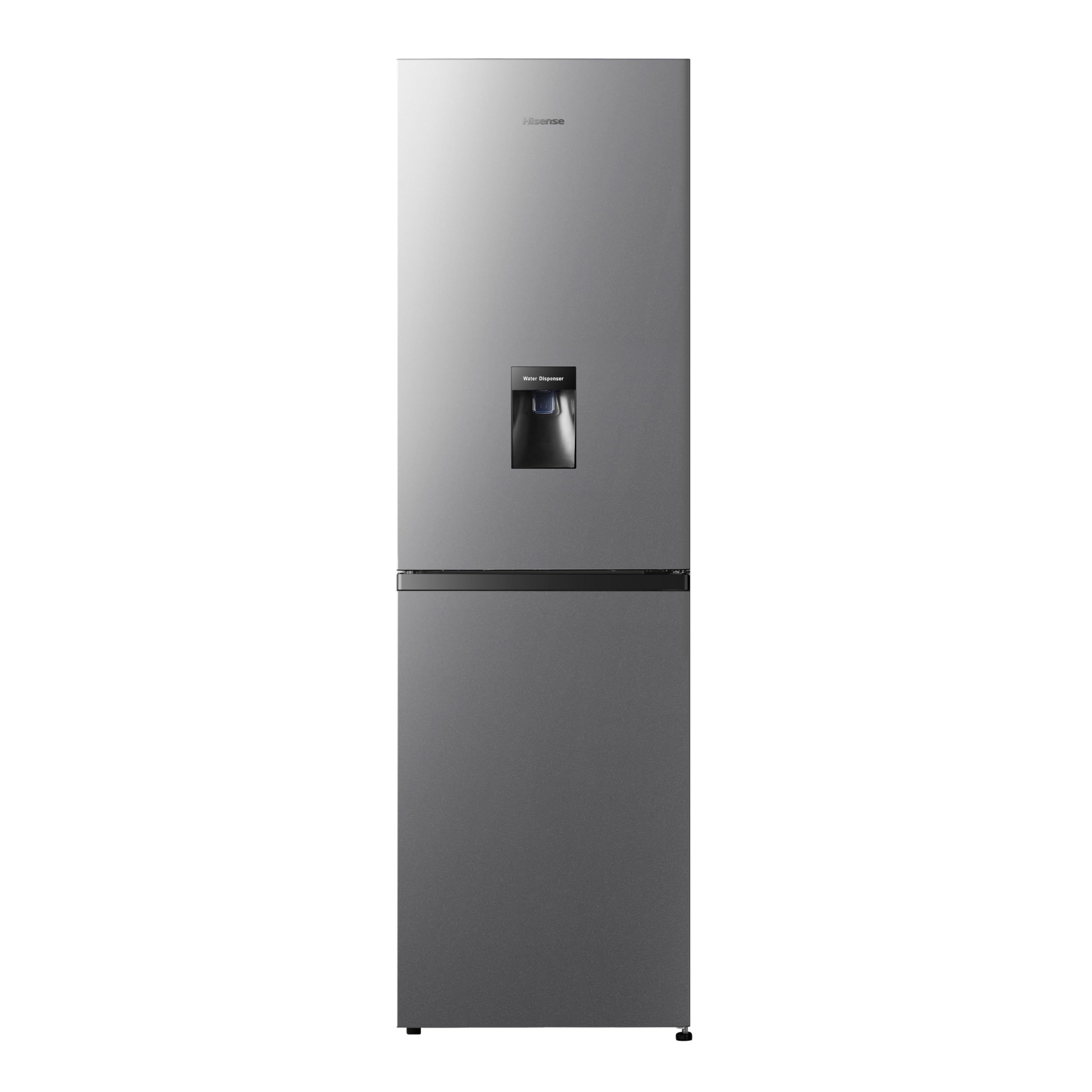 Hisense RB327N4WCE 55cm Freestanding 50/50 Fridge Freezer - 251 litre capacity - Total No Frost - Non-plumbed Water Dispenser - Silver - E Rated, H182.4 x W55 x D55.6 (cm)