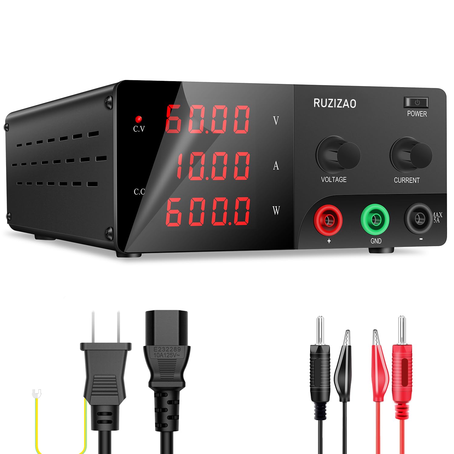 【新品】 RUZIZAO 直流安定化電源 【おまけ有】 Amazon.co.jp: RUZIZAO直流安定化電源(0~60V 0~10A) 600W大電力