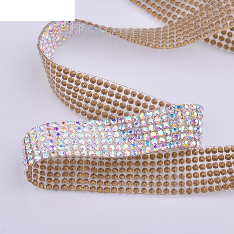 Acheter Ruban Strass Argenté, 1 Mètre, Garniture De Couture En Cristal, Artisanat De Bricolage, 6 Rangées 12mm