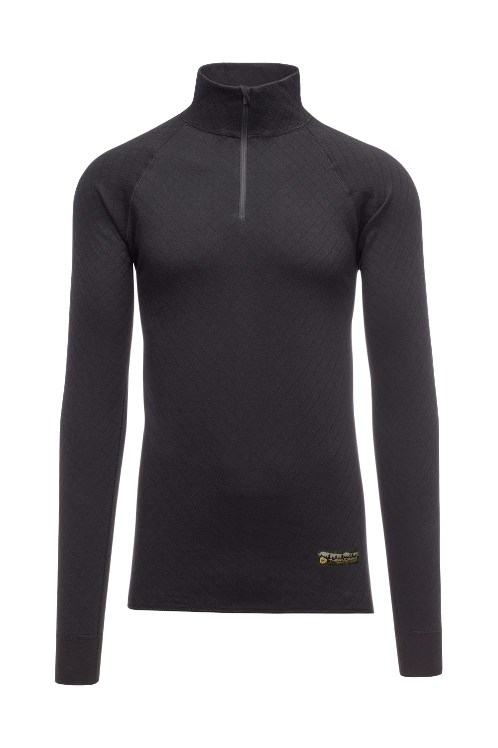 Thermowave - Indumento 2 in 1 doppio strato, traspirante, trama a tartaruga, maglia mezzo collo con cerniera
